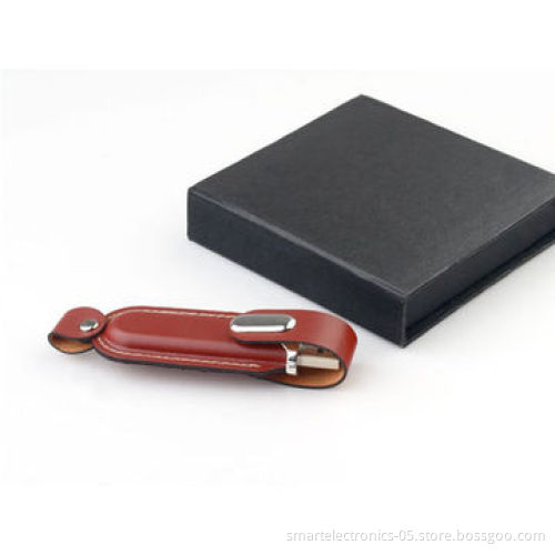 Leather USB flash drives, 64MB-128GB capacity, free logo printing, package, high quality, no MOQ